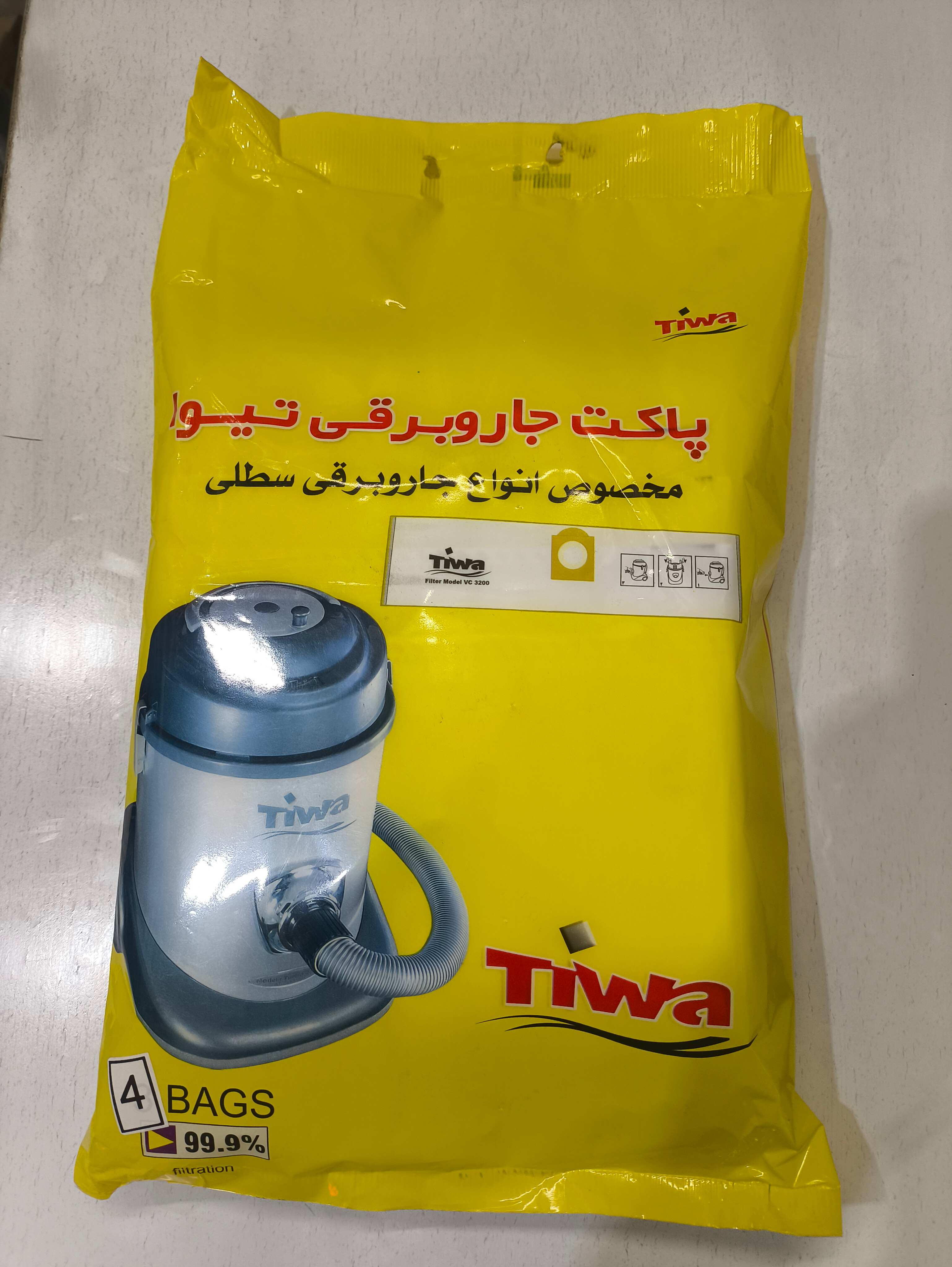 پاکت جارو برقی تیوا بسته 4 عددی